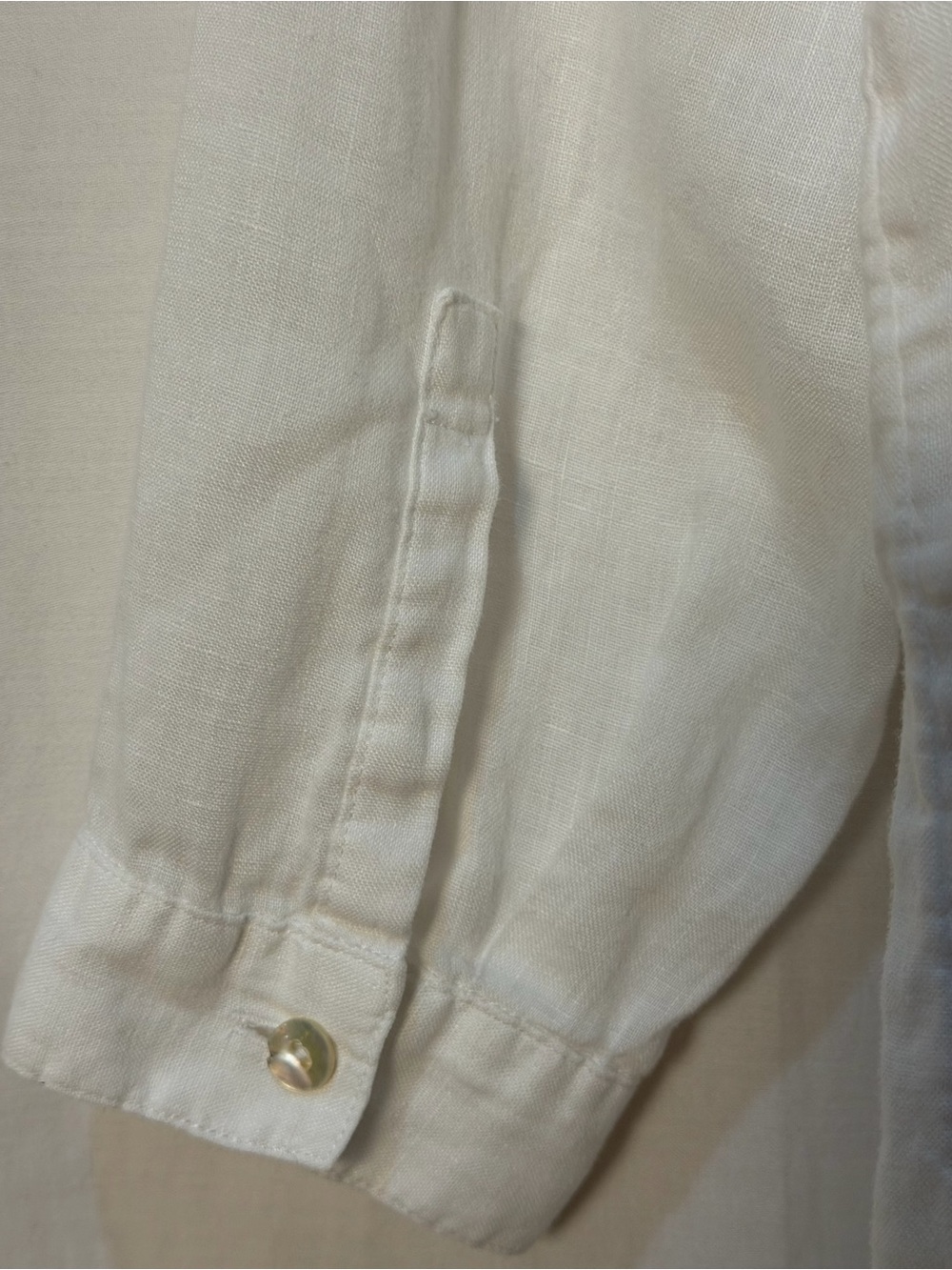 J.Jill 100% Linen Tunic Top Pintuck V neck w. Mother of Pearl Buttons -White- XL - Picture 4 of 10